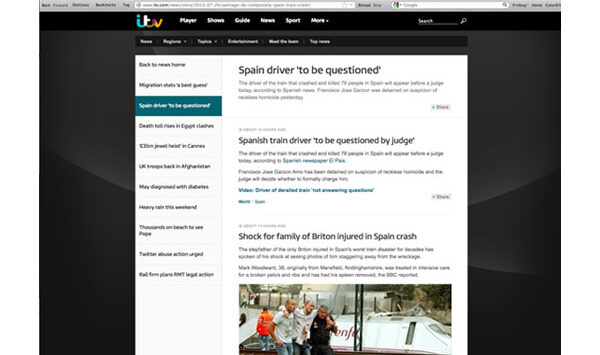 ITV News Web Page